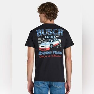 Busch Light Men’s M Racing Club Vintage Style Graphic Tee Shirt Black